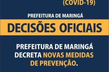 Coronavírus: Prefeitura de Maringá Determina Fechamento de Estabelecimentos